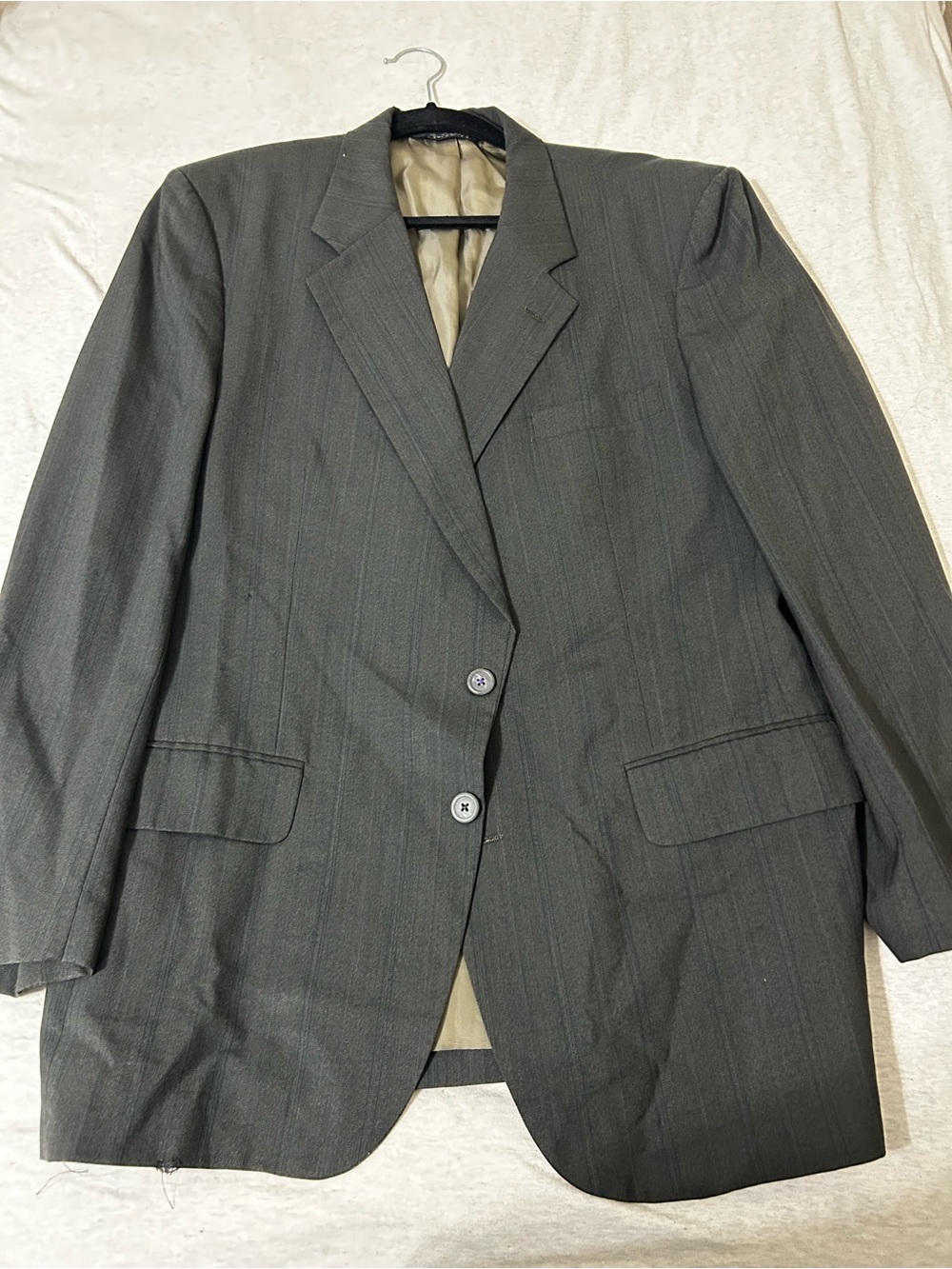 Burberry Charcoal Pinstripe Two-Button Blazer